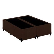 Cama Box Queen Bipartido Turca Suede Marrom 158x198x40