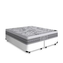 Cama Box Queen Branca + Colchão de Molas Ensacadas - Castor - Gold Star Gran Plush 158cm Cama Box Queen Branca + Colchão de Molas Ensacadas - Castor - Gold Star Gran Plush 158cm