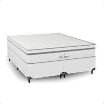 Cama Box Queen Branco + Colchão Paris Molas Ensacadas Branco Cama Box Queen Branco + Colchão Paris Molas Ensacadas Branco