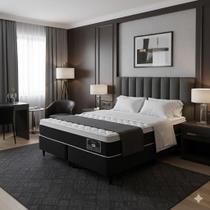 Cama Box Queen Castor Black e White Air One Face D45 158x198x50 + Box Castor