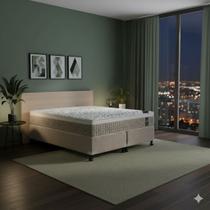 Cama Box Queen Castor Premium Tecnopedic 158x198x57 + Box Castor