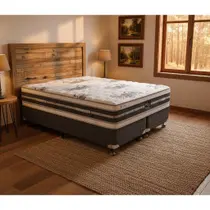 Cama Box Queen Castor Silver Star Air Double Face Tecnopedic 158x198x61 + Box Castor