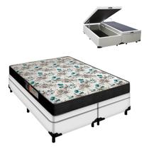 Cama Box Queen Colchão 20 de Altura Veneza Baú Branco Portobel Cama Box Queen Colchão 20 de Altura Veneza Baú Branco Portobel