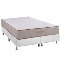 Cama Box Queen: Colchão Anatômico Kappesberg D33/EP Carmine + Base CRC Courano White(158x198)