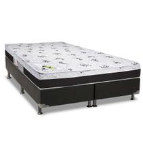 Cama Box Queen: Colchão Anatômico Luckspuma D33/AG65 Aspen Super Firme + Base CRC Suede Black(158x198)