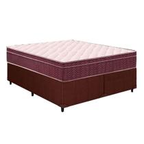 Cama Box Queen: Colchão Anatômico Ortobom D28/EP Airtech 60 + Base CRC Courano Brown(158x198)