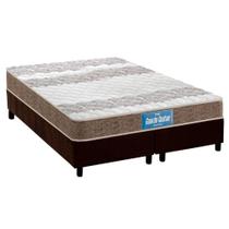 Cama Box Queen: Colchão Anatômico Probel D33/EP Guarda Costas Próintense Double Face+ Base CRC Suede Brown(158x198)