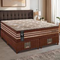 Cama Box Queen Colchão + Box 158x198x76 com Espuma Látex Robust Gel 220 Caramelo Cama inBox