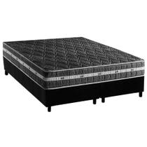 Cama Box Queen: Colchão Espuma Anjos D45/EP Stare + Base CRC Suede Black(158x198)