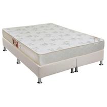 Cama Box Queen: Colchão Espuma Castor D33 Sleep Max Relax + Base CRC Courano White(158x198)