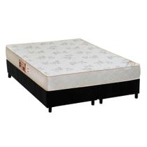 Cama Box Queen: Colchão Espuma Castor D33 Sleep Max Relax + Base CRC Suede Black(158x198)