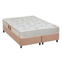 Cama Box Queen: Colchão Espuma Castor D33 Sleep Max Relax + Base CRC Suede Clean(158x198)