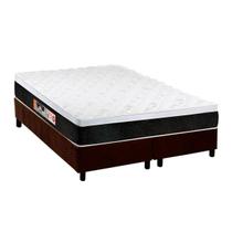 Cama Box Queen: Colchão Espuma Castor D45 Black e White + Base CRC Suede Brown(158x198) Cama Box Queen: Colchão Espuma Castor D45 Black e White + Base CRC Suede Brown(158x198)