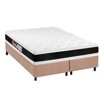 Cama Box Queen: Colchão Espuma Castor D45 Black e White Double Face + Base CRC Suede Clean(158x198) Cama Box Queen: Colchão Espuma Castor D45 Black e White Double Face + Base CRC Suede Clean(158x198)