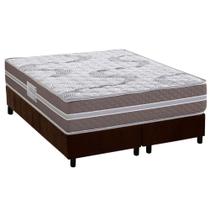 Cama Box Queen: Colchão Espuma D33 Herval Long Live + Base CRC Suede Brown (158x198)