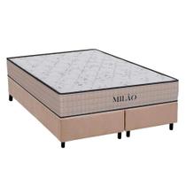 Cama Box Queen: Colchão Espuma D33 Orthoflex Milão Black + Base CRC Suede Clean (158x198)