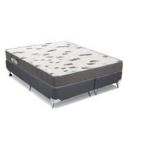 Cama Box Queen: Colchão Espuma D33 Ortobom Light + Base CRC Camurça Gray(158x198)