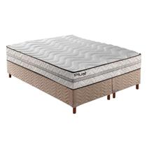 Cama Box Queen: Colchão Espuma D33 Paropas Pasquale Plus + Base CRC Rústico Clean(158x198)