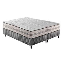 Cama Box Queen: Colchão Espuma D33 Paropas Pasquale Plus + Base CRC Rústico Gray(158x198)