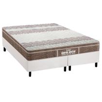 Cama Box Queen: Colchão Espuma D33 Probel /EP Guarda Costas Próintense Plus + Base CRC Suede White(158x198)