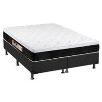 Cama Box Queen: Colchão Espuma D45 Castor Black e White + Base CRC Suede Gray(158x198)