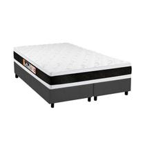 Cama Box Queen: Colchão Espuma D45 Castor Black e White Double Face + Base CRC Suede Gray(158x198) Cama Box Queen: Colchão Espuma D45 Castor Black e White Double Face + Base CRC Suede Gray(158x198)