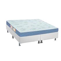 Cama Box Queen: Colchão Espuma D45 Castor Sleep Max + Base CRC Courano White(158x198)