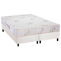 Cama Box Queen: Colchão Espuma D45 Luckspuma Gran Luck + Base CRC Courano White(158x198)