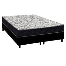 Cama Box Queen: Colchão Espuma D45 Ortobom Airtech 150 + Base CRC Suede Black (158x198)