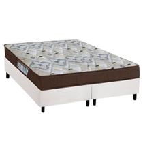 Cama Box Queen: Colchão Espuma D45 Ortobom /EP Fort Tech ISO 150 + Base CRC Suede White(158x198) Cama Box Queen: Colchão Espuma D45 Ortobom /EP Fort Tech ISO 150 + Base CRC Suede White(158x198)
