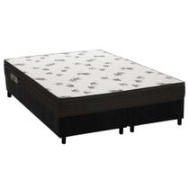 Cama Box Queen: Colchão Espuma D45 Ortobom Light + Base CRC Suede Black(158x198)