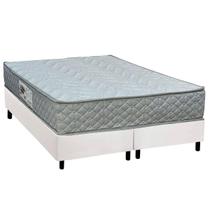 Cama Box Queen: Colchão Espuma D45 Paropas Pasquale Gray + Base CRC Corano White (158x198)