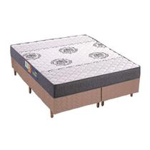 Cama Box Queen: Colchão Espuma D45 Polar Pérola Clean + Base CRC Rústico Clean (158x198)