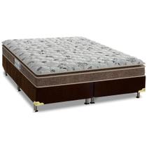 Cama Box Queen: Colchão Espuma D45 Probel ProDormir Advanced + Base CRC Suede Brown(158x198) Cama Box Queen: Colchão Espuma D45 Probel ProDormir Advanced + Base CRC Suede Brown(158x198)