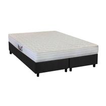 Cama Box Queen: Colchão Espuma Herval AG65 Frontier + Base CRC Suede Gray(158x198)