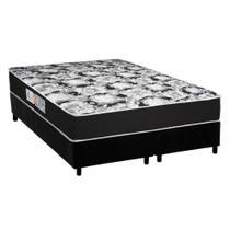 Cama Box Queen: Colchão Espuma Luckspuma D45 Gran Luck + Base CRC Suede Black(158x198)