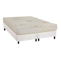 Cama Box Queen: Colchão Espuma Luckspuma D45 Gran Luck Floral Pró Saúde + Base CRC Courano White(158x198) Cama Box Queen: Colchão Espuma Luckspuma D45 Gran Luck Floral Pró Saúde + Base CRC Courano White(158x198)