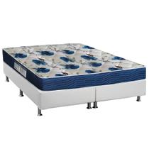 Cama Box Queen: Colchão Espuma Ortobom D28/EP Anatômico Fort Tech ISO 60 + Base CRC Courano White(158x198)