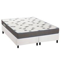 Cama Box Queen: Colchão Espuma Ortobom D33 Light Saúde + Base CRC Courano White(158x198) Cama Box Queen: Colchão Espuma Ortobom D33 Light Saúde + Base CRC Courano White(158x198)