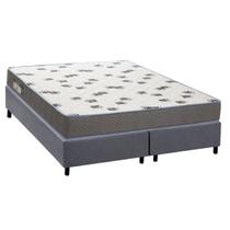 Cama Box Queen: Colchão Espuma Ortobom D33 Light Saúde + Base CRC Suede Cinza(158x198) Cama Box Queen: Colchão Espuma Ortobom D33 Light Saúde + Base CRC Suede Cinza(158x198)