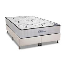 Cama Box Queen: Colchão Espuma Ortobom D45 High Foam + Base CRC Courano White(158x198)