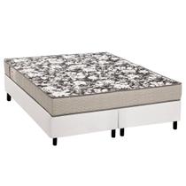 Cama Box Queen: Colchão Espuma Ortobom Physical Ultra Resistente + Base CRC Courano White(158x198)