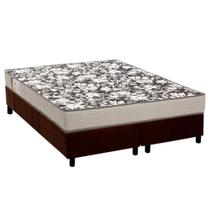 Cama Box Queen: Colchão Espuma Ortobom Physical Ultra Resistente + Base CRC Suede Brown(158x198)