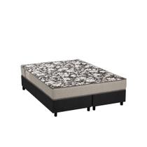 Cama Box Queen: Colchão Espuma Ortobom Physical Ultra Resistente + Base CRC Suede Gray(158x198)