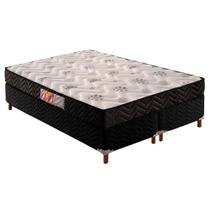 Cama Box Queen: Colchão Espuma Paropas D33 Pasquale + Base CRC Suede Black(158x198)