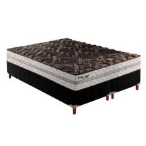 Cama Box Queen: Colchão Espuma Paropas D33 Pasquale Plus + Base CRC Suede Black(158x198)