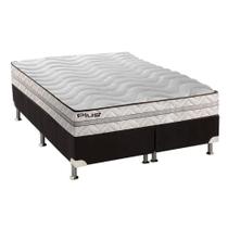 Cama Box Queen: Colchão Espuma Paropas D33 Pasquale Plus + Base CRC Suede Black(158x198)