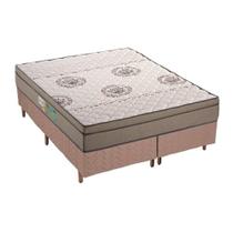 Cama Box Queen: Colchão Espuma Polar D33 Pérola + Base CRC Rústico Clean(158x198)