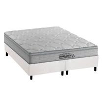 Cama Box Queen: Colchão Espuma Probel D40 Guarda Costas Premium Hiper Firme + Base CRC Courano White(158x198)