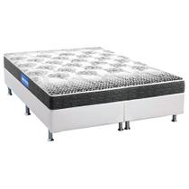 Cama Box Queen: Colchão Espuma Probel Guarda Costas Black + Base CRC Courano White(158x198)